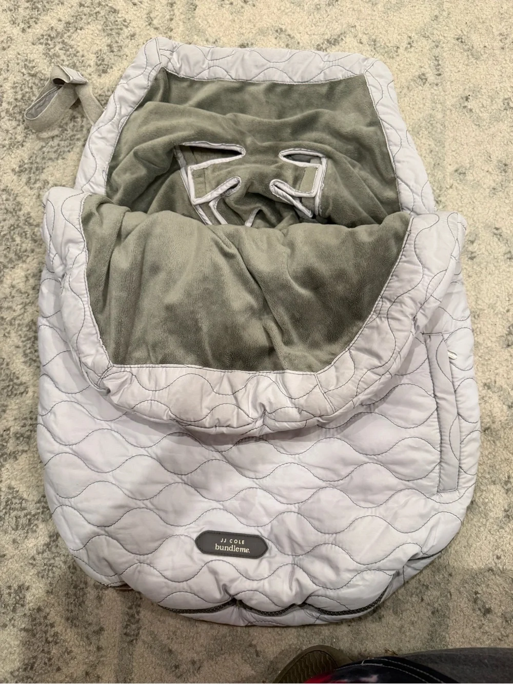 JJ Cole Infant Car Seat Cover/blanket - Light Gray and Charcoal